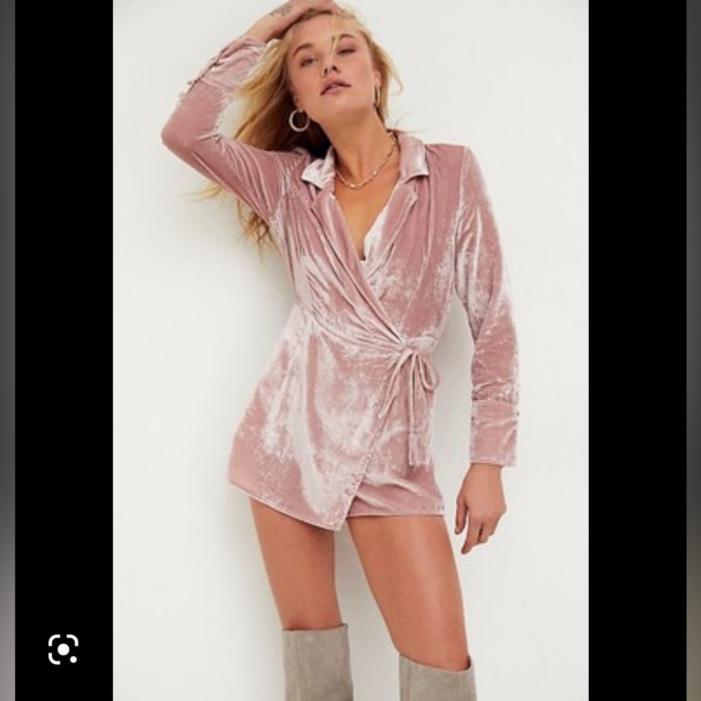 Free People Viola Velvet Playsuit Romper M